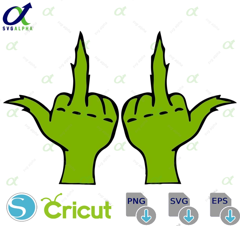 Grinch Hand Middle Finger Pngfunny Rude Christmas Clipart Adult Humor Holiday Digital Download